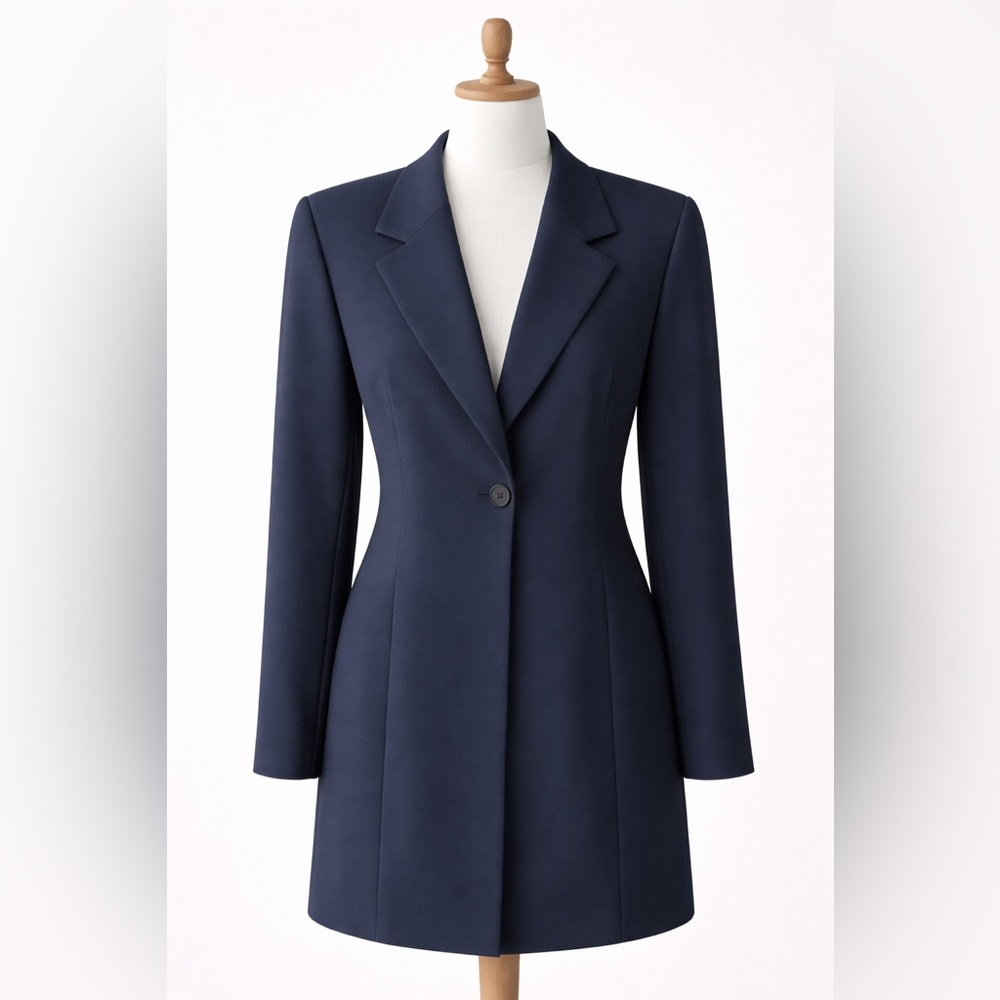 INC International Concepts Navy Blazer Jacket Size M Tailored Career Workwear